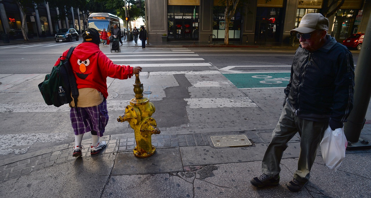 Dale Garrett was shot and killed by an undercover LAPD detective on Tuesday, May 10, 2011, at 501 S. Spring Street. (Photo by Hans Gutknecht/Los Angeles Daily News)